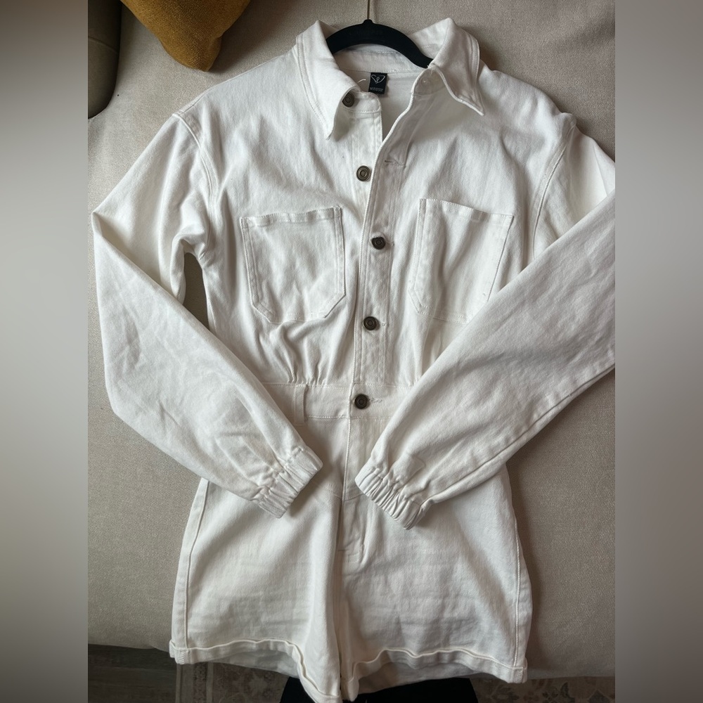Windsor white denim romper